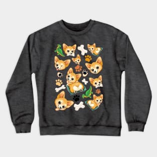 Korgi Pet Dog Happy and Cute Cartoon Character Crewneck Sweatshirt